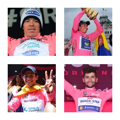 GIRO Colombianos vestidos de rosa